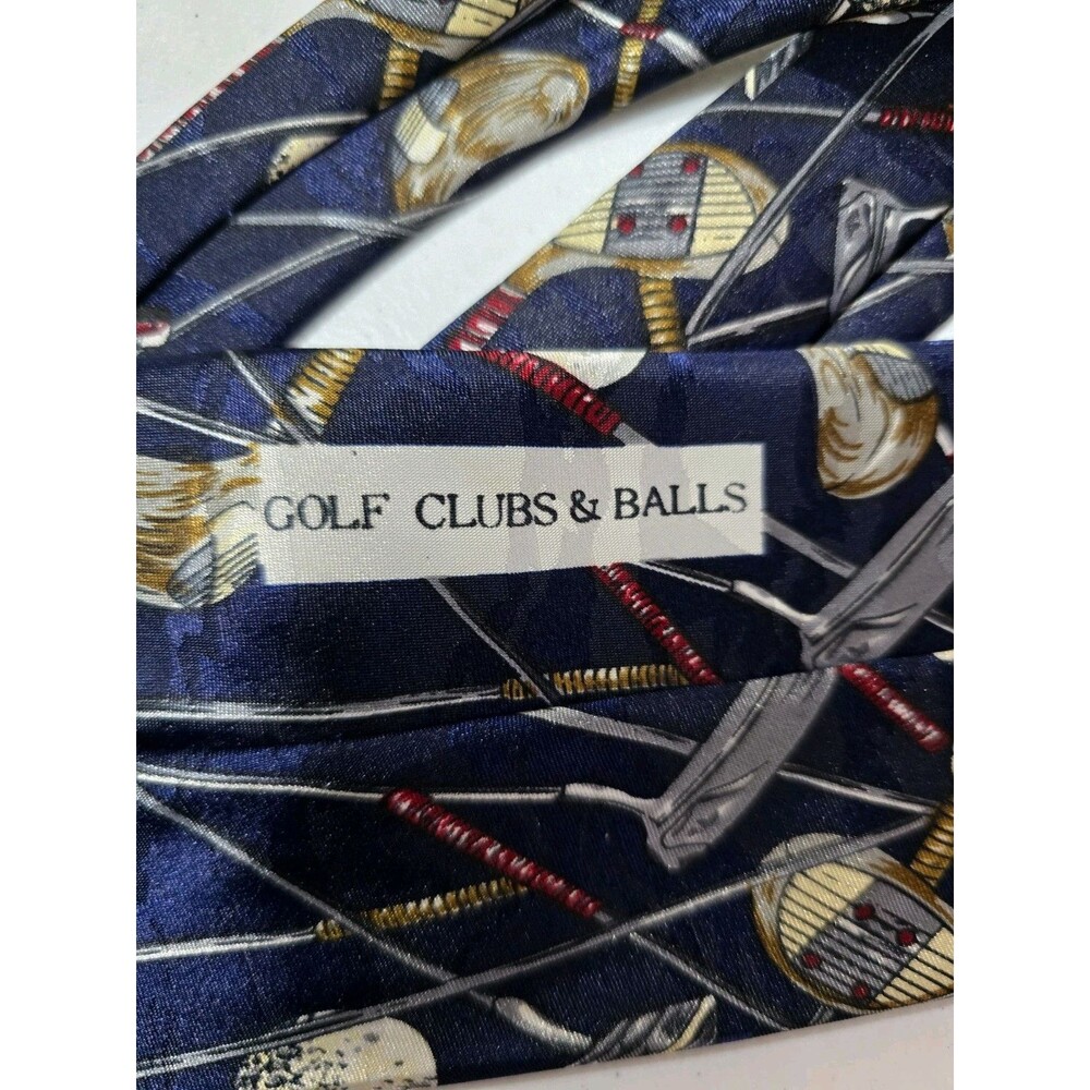 Golf Club & Balls Mens Necktie Design By A. Rogers Blue Classic